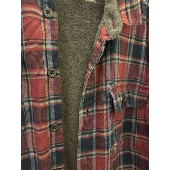 LL Bean Fleece Lined Flannel Shirt Mens Large Plaid Jacket Shacket Traditional - Picture 7 of 9
